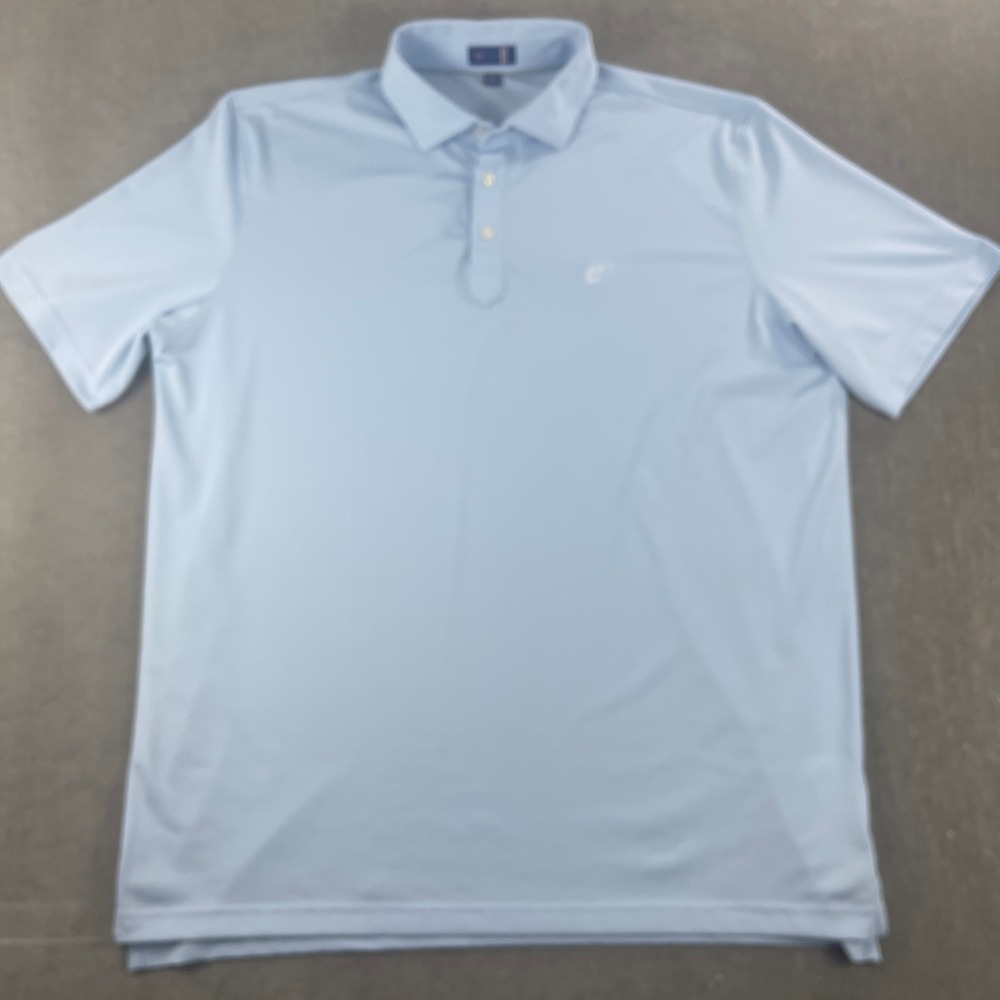 Stitch Mens XL Light Blue Polo Shirt Performance Stretch Embroidered Logo
